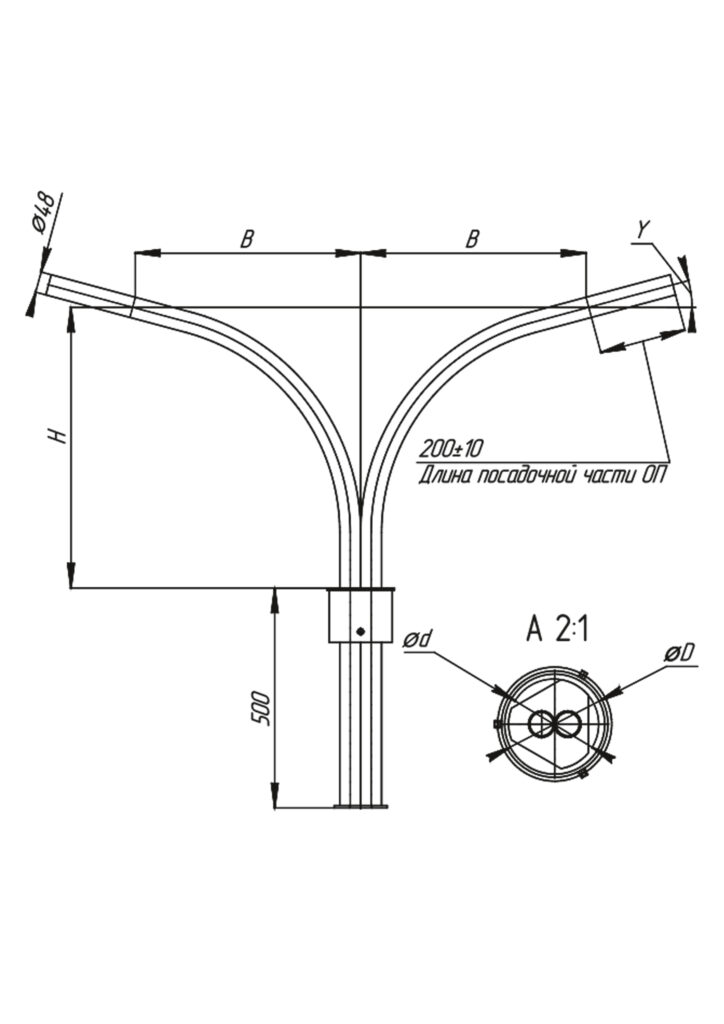 Кронштейн CLASSIC двухрожковый 180