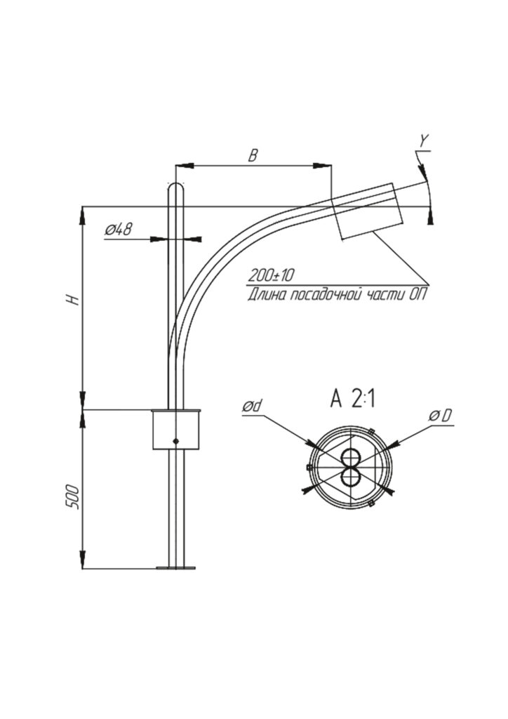 Кронштейн Classic двухрожковый 90