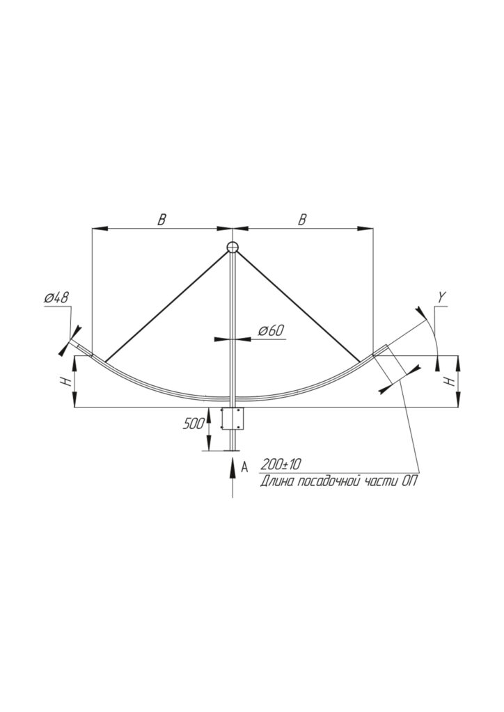 Кронштейн Spline двухрожковый 180